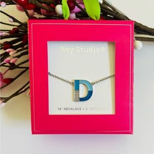 NEW Bay Studio Silver and Blue Initial D Necklace✨